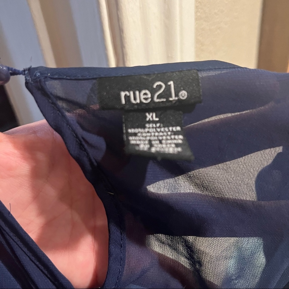Rue 21 Navy Blue Lace High Low Dress - Picture 4 of 4